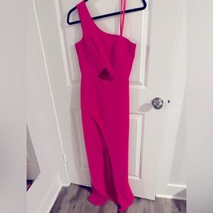 BCBGMaxazria fushia cutout gown